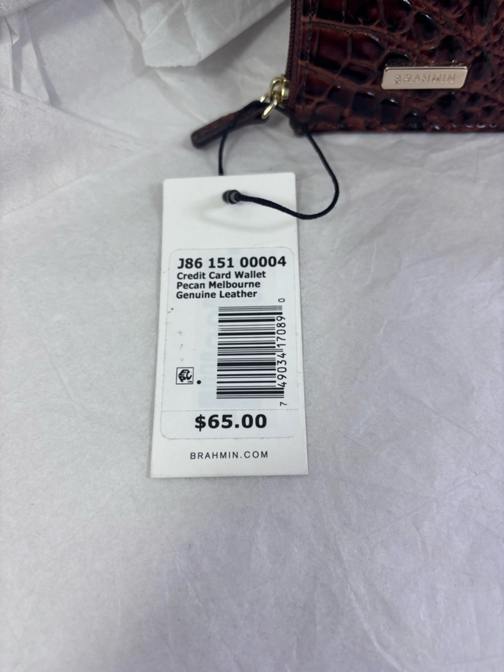 Brahmin Credit Card LeatherWallet Pecan Melbourne - Picture 10 of 10